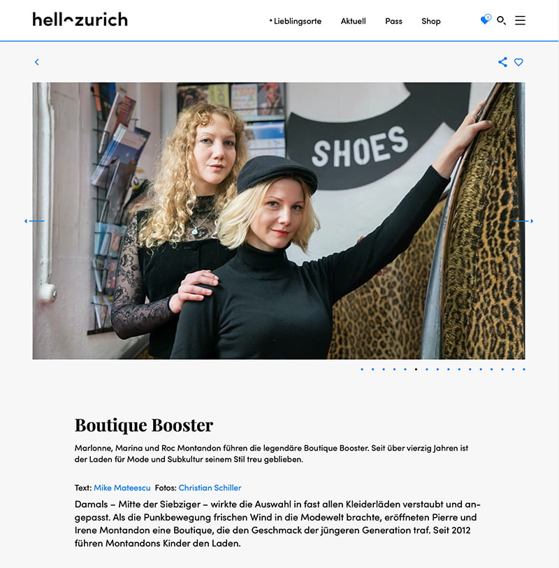 Boutique Booster bei «Hello Zürich – Lieblingsorte»
