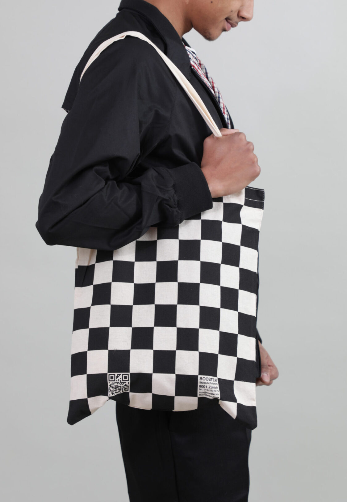 jutebeutel booster checkerboard