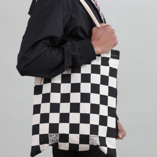jutebeutel booster checkerboard