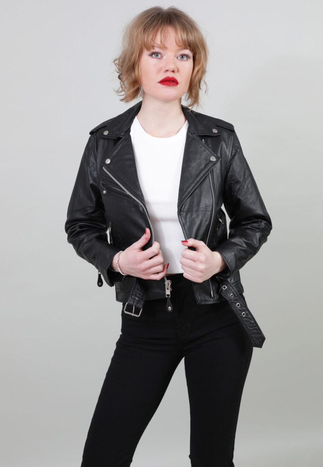 veste en cuir perfecto femme